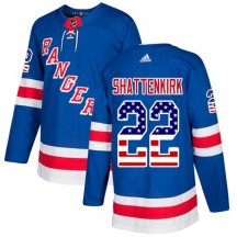 Men's Adidas New York Rangers Kevin Shattenkirk Royal Blue USA Flag Fashion Jersey - Authentic