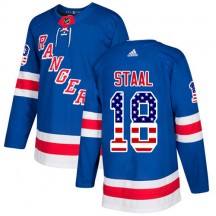 Men's Adidas New York Rangers Marc Staal Royal Blue USA Flag Fashion Jersey - Authentic