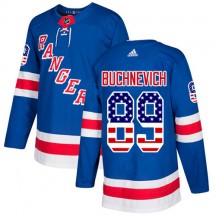 Youth Adidas New York Rangers Pavel Buchnevich Royal Blue USA Flag Fashion Jersey - Authentic