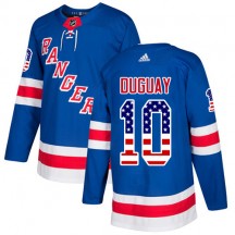 Youth Adidas New York Rangers Ron Duguay Royal Blue USA Flag Fashion Jersey - Authentic