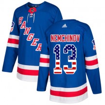 Men's Adidas New York Rangers Sergei Nemchinov Royal Blue USA Flag Fashion Jersey - Authentic