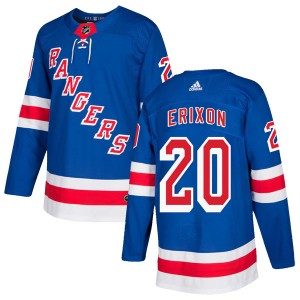 Men's Adidas New York Rangers Jan Erixon Royal Blue Home Jersey - Authentic
