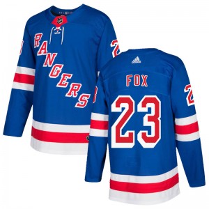 Men's Adidas New York Rangers Adam Fox Royal Blue Home Jersey - Authentic