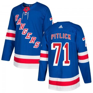Men's Adidas New York Rangers Tyler Pitlick Royal Blue Home Jersey - Authentic