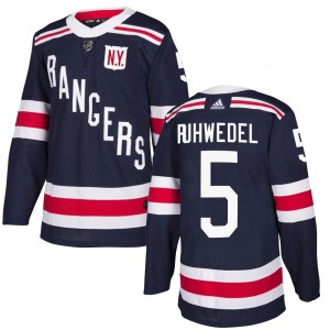 Men's Adidas New York Rangers Chad Ruhwedel Navy Blue 2018 Winter Classic Home Jersey - Authentic