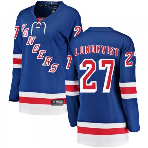 Women's Fanatics Branded New York Rangers Nils Lundkvist Blue Home Jersey - Breakaway