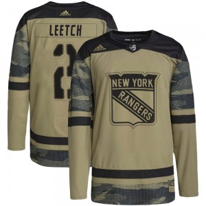 Youth Adidas New York Rangers Brian Leetch Camo Military Appreciation Practice Jersey - Authentic
