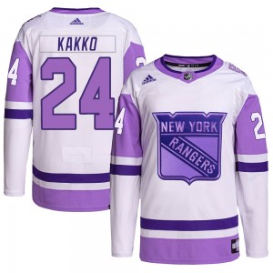 Youth Adidas New York Rangers Kaapo Kakko White/Purple Hockey Fights Cancer Primegreen Jersey - Authentic