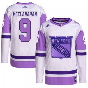 Youth Adidas New York Rangers Rob Mcclanahan White/Purple Hockey Fights Cancer Primegreen Jersey - Authentic