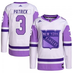 Youth Adidas New York Rangers James Patrick White/Purple Hockey Fights Cancer Primegreen Jersey - Authentic