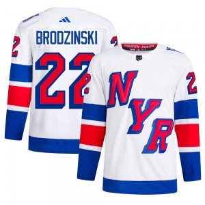 Men's Adidas New York Rangers Jonny Brodzinski White 2024 Stadium Series Primegreen Jersey - Authentic