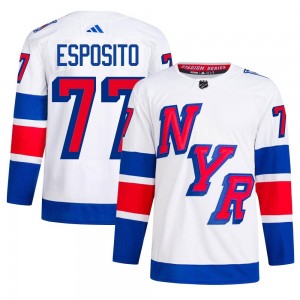 Men's Adidas New York Rangers Phil Esposito White 2024 Stadium Series Primegreen Jersey - Authentic