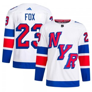 Men's Adidas New York Rangers Adam Fox White 2024 Stadium Series Primegreen Jersey - Authentic