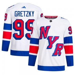 Men's Adidas New York Rangers Wayne Gretzky White 2024 Stadium Series Primegreen Jersey - Authentic