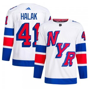 Men's Adidas New York Rangers Jaroslav Halak White 2024 Stadium Series Primegreen Jersey - Authentic