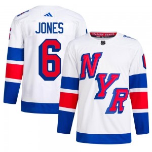 Men's Adidas New York Rangers Zac Jones White 2024 Stadium Series Primegreen Jersey - Authentic