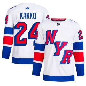 Men's Adidas New York Rangers Kaapo Kakko White 2024 Stadium Series Primegreen Jersey - Authentic