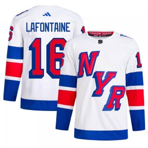 Men's Adidas New York Rangers Pat Lafontaine White 2024 Stadium Series Primegreen Jersey - Authentic