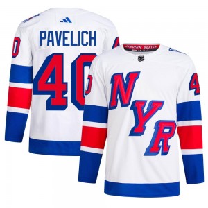 Men's Adidas New York Rangers Mark Pavelich White 2024 Stadium Series Primegreen Jersey - Authentic