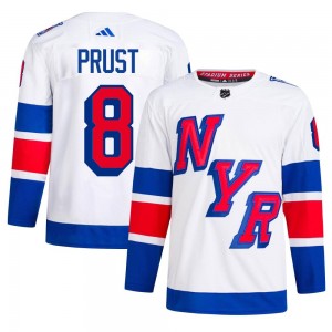 Men's Adidas New York Rangers Brandon Prust White 2024 Stadium Series Primegreen Jersey - Authentic