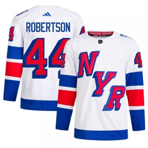 Men's Adidas New York Rangers Matthew Robertson White 2024 Stadium Series Primegreen Jersey - Authentic