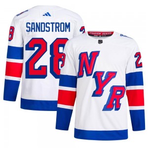 Men's Adidas New York Rangers Tomas Sandstrom White 2024 Stadium Series Primegreen Jersey - Authentic