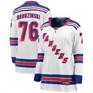 Women's Fanatics Branded New York Rangers Jonny Brodzinski White Away Jersey - Breakaway