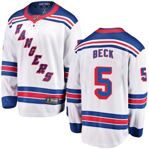 Men's Fanatics Branded New York Rangers Barry Beck White Away Jersey - Breakaway