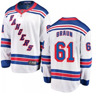 Men's Fanatics Branded New York Rangers Justin Braun White Away Jersey - Breakaway