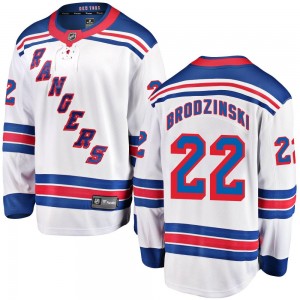 Men's Fanatics Branded New York Rangers Jonny Brodzinski White Away Jersey - Breakaway