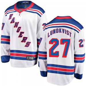Men's Fanatics Branded New York Rangers Nils Lundkvist White Away Jersey - Breakaway
