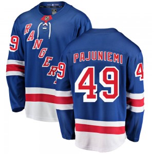 Men's Fanatics Branded New York Rangers Lauri Pajuniemi Blue Home Jersey - Breakaway