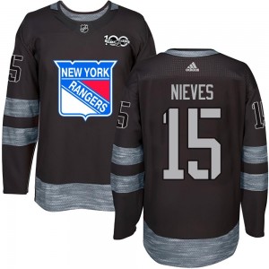Men's New York Rangers Boo Nieves Black 1917-2017 100th Anniversary Jersey - Authentic