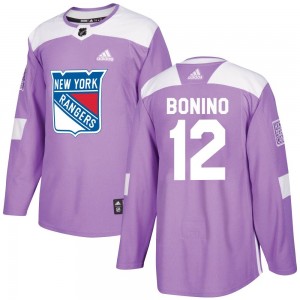 Men's Adidas New York Rangers Nick Bonino Purple Fights Cancer Practice Jersey - Authentic
