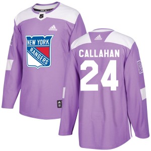 Men's Adidas New York Rangers Ryan Callahan Purple Fights Cancer Practice Jersey - Authentic