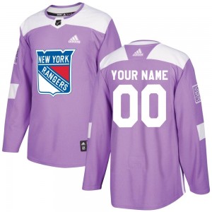 Men's Adidas New York Rangers Custom Purple Custom Fights Cancer Practice Jersey - Authentic