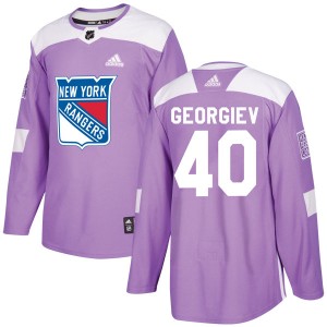 Men's Adidas New York Rangers Alexandar Georgiev Purple Fights Cancer Practice Jersey - Authentic