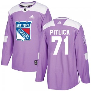 Men's Adidas New York Rangers Tyler Pitlick Purple Fights Cancer Practice Jersey - Authentic