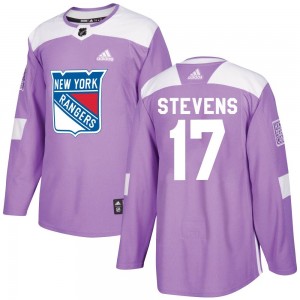 Men's Adidas New York Rangers Kevin Stevens Purple Fights Cancer Practice Jersey - Authentic