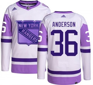 Men's Adidas New York Rangers Glenn Anderson Hockey Fights Cancer Jersey - Authentic
