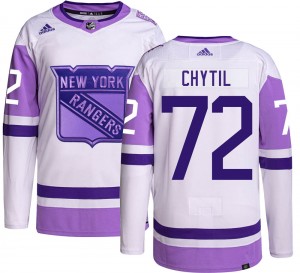 Men's Adidas New York Rangers Filip Chytil Hockey Fights Cancer Jersey - Authentic