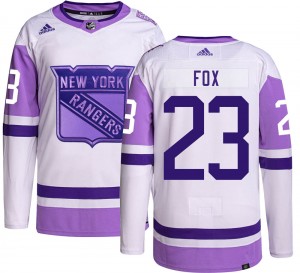 Men's Adidas New York Rangers Adam Fox Hockey Fights Cancer Jersey - Authentic