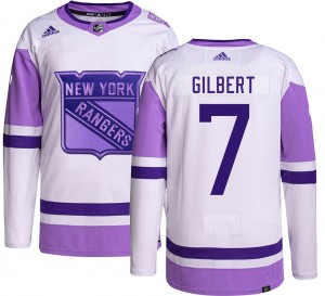 Men's Adidas New York Rangers Rod Gilbert Hockey Fights Cancer Jersey - Authentic