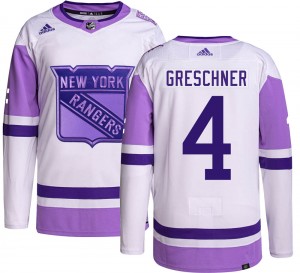 Men's Adidas New York Rangers Ron Greschner Hockey Fights Cancer Jersey - Authentic