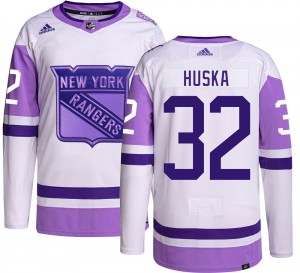 Men's Adidas New York Rangers Adam Huska Hockey Fights Cancer Jersey - Authentic