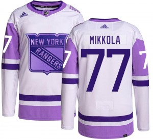 Men's Adidas New York Rangers Niko Mikkola Hockey Fights Cancer Jersey - Authentic