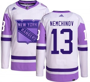 Men's Adidas New York Rangers Sergei Nemchinov Hockey Fights Cancer Jersey - Authentic