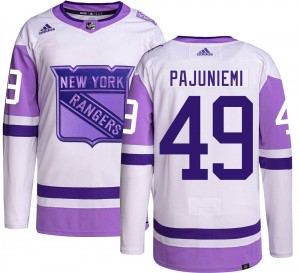 Men's Adidas New York Rangers Lauri Pajuniemi Hockey Fights Cancer Jersey - Authentic