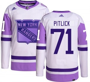 Men's Adidas New York Rangers Tyler Pitlick Hockey Fights Cancer Jersey - Authentic