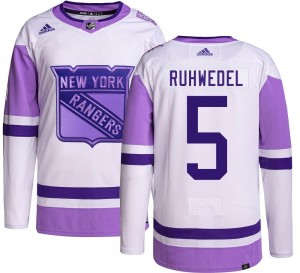 Men's Adidas New York Rangers Chad Ruhwedel Hockey Fights Cancer Jersey - Authentic